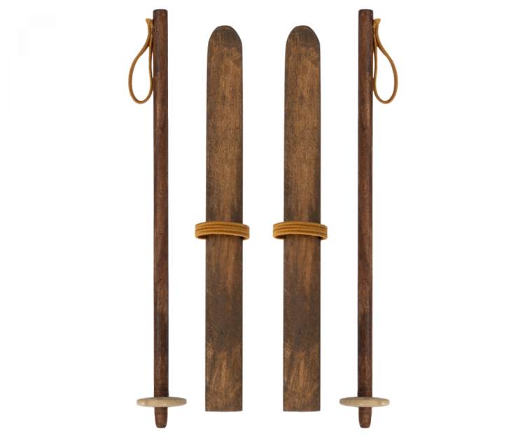 Maileg Ski And Ski Poles, Mum & Dad Mouse