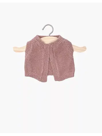 Minikane Poppen Cardigan "Léonie" - Tricot Rose Thé