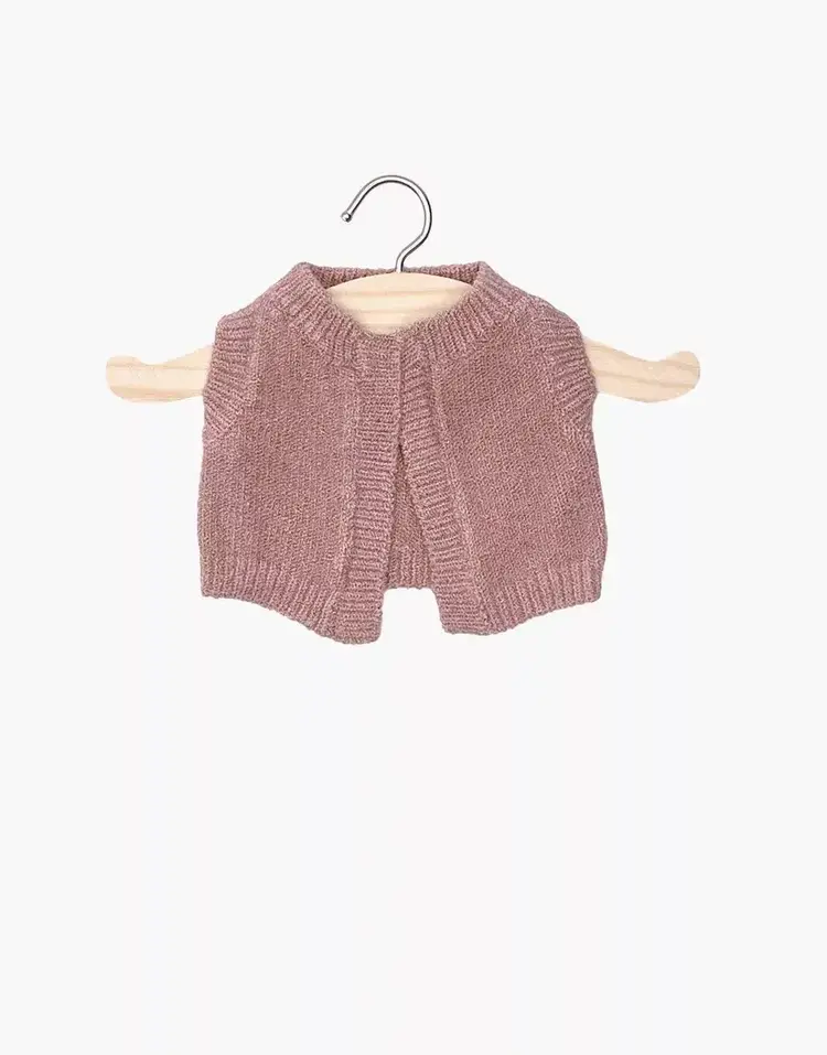 Minikane Poppen Cardigan "Léonie" - Tricot Rose Thé