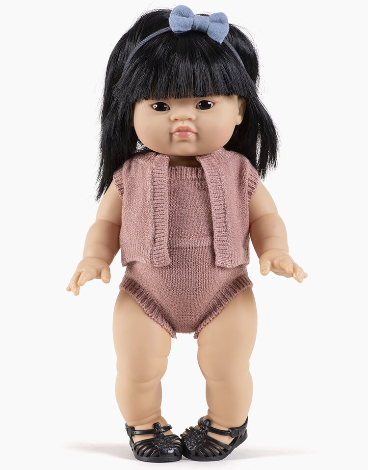 Minikane Poppen Cardigan "Léonie" - Tricot Rose Thé