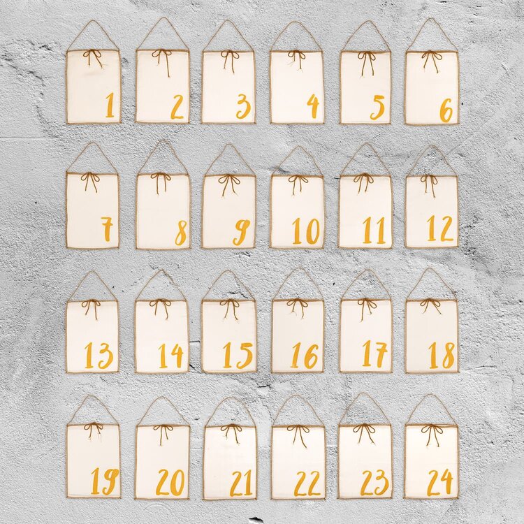 Numero 74 Advent Calendar Gift Bags - Natural