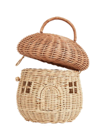 Olli Ella Rotan Paddenstoel Mandje - Natural