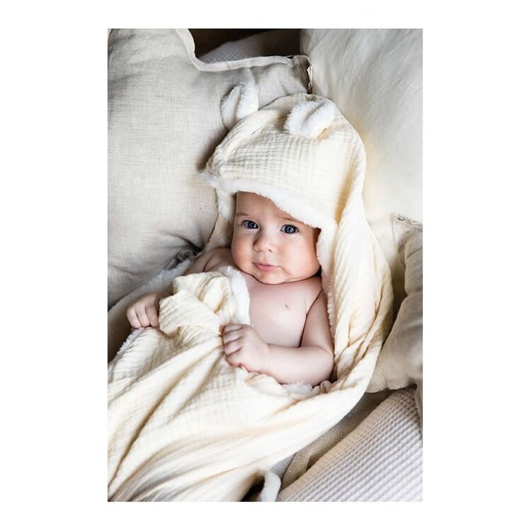 Babyshower Bunny Swaddle - Ivory Powder