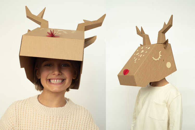 Koko Cardboards DIY Masker - Baby Reindeer