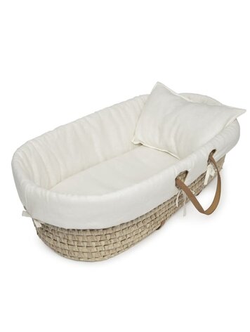 Babyshower Ecru Linen Moses Basket Dressing