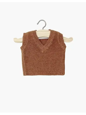 Minikane Doll Sweater - Léonardo En Tricot Caramel Chiné