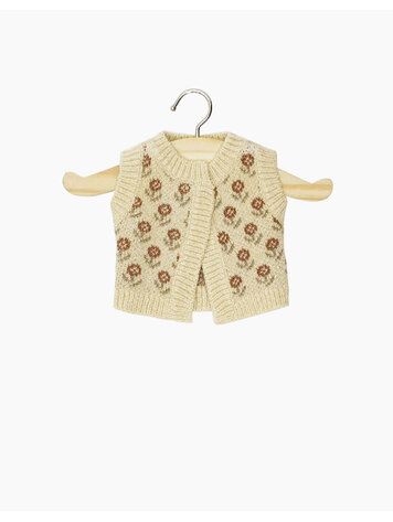 Minikane Poppen Gebreide Cardigan  Léonie  in Brick Field Flowers