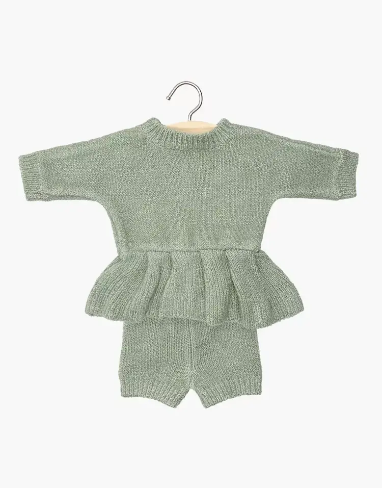 Minikane Gebreide Poppen Outfit Félicie - Thé Vert