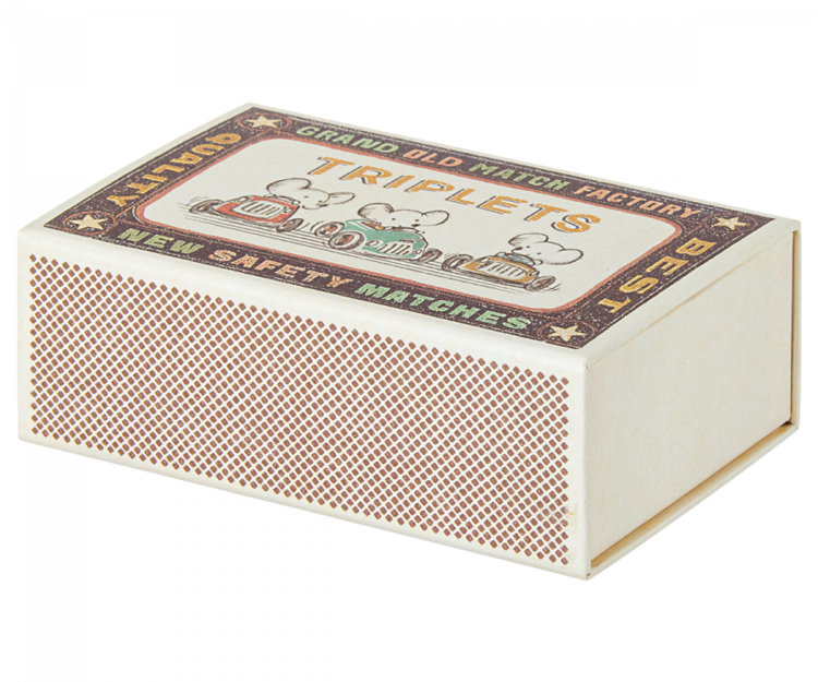 Maileg Triplets, Baby Mice In Matchbox