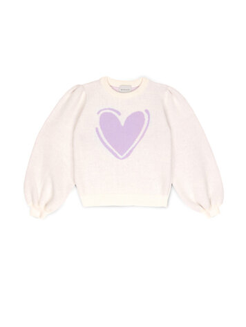 Mipounet Valentina Sweater  - Ecru/ Mauve