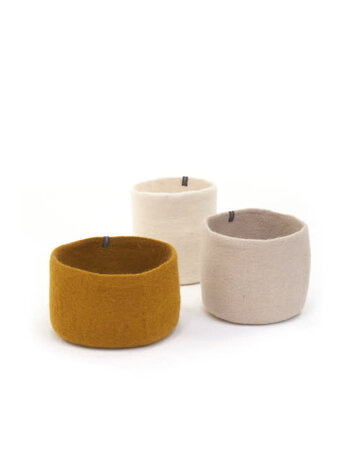 Muskhane Set Van 3 Nested Mandjes - Harmony Gold