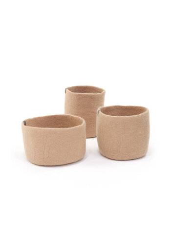 Muskhane Set Van 3 Nested Mandjes - Nude