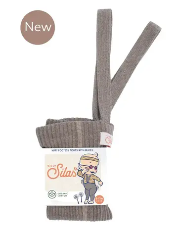 Silas Hippy Footed Cotton Tights - Cocoa Blend