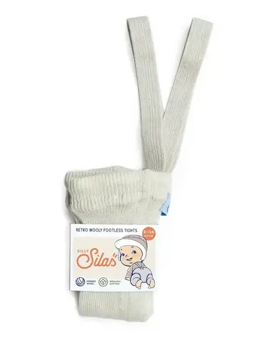 Silas Wooly Footless Wool Tights - Cream Blend