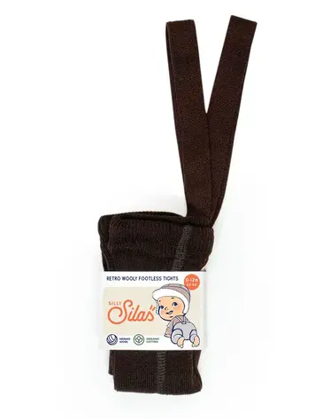 Silas Wooly Footless Wool Tights - Espresso Brown