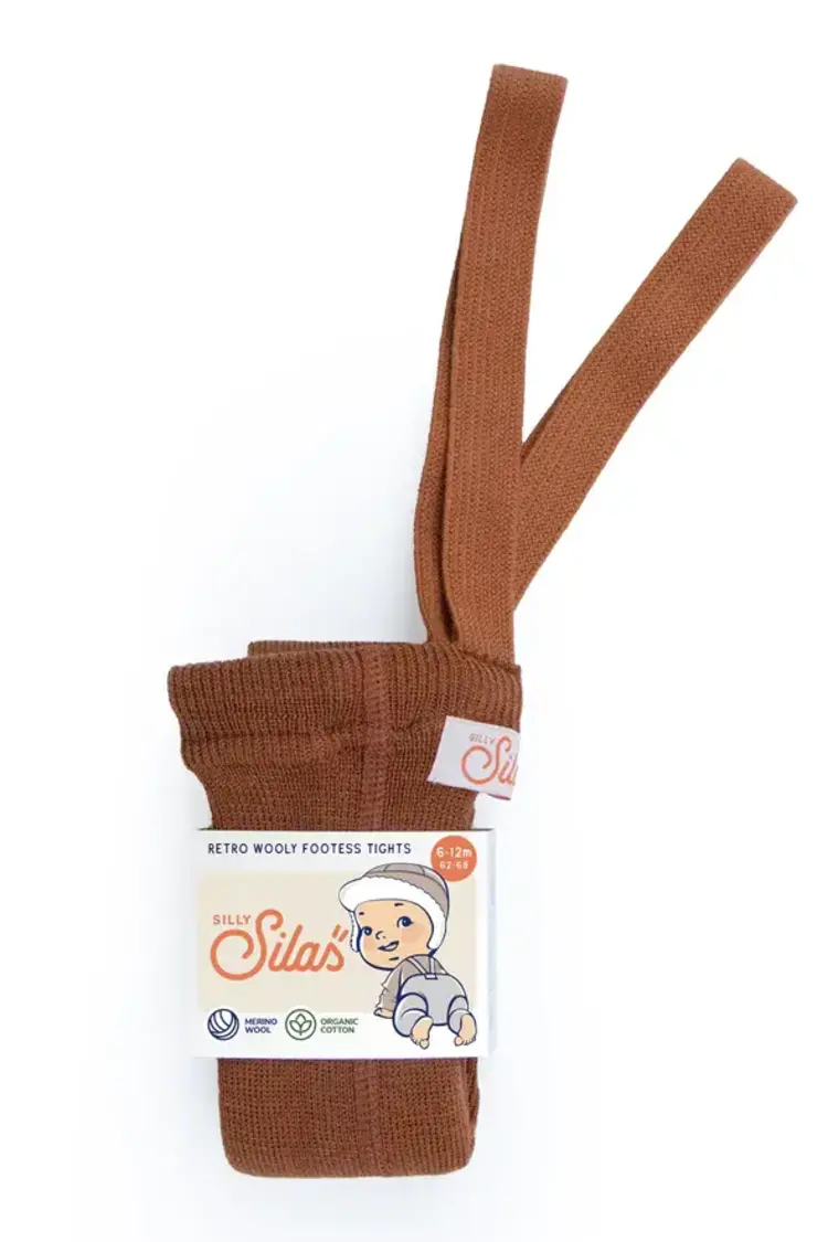 Silas Wooly Footless Wool Tights - Ginger