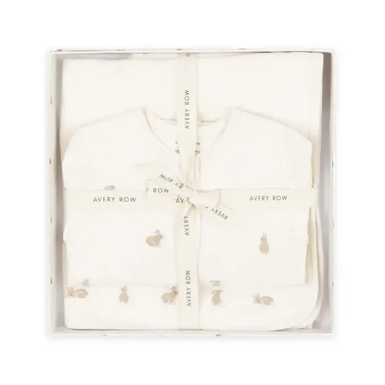 Avery Row Sleepsuit and Blanket Set 0-3m - Bunnies