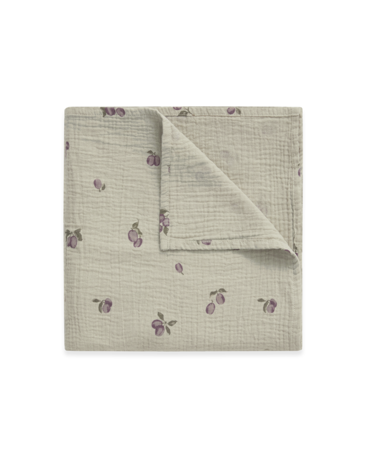 Garbo&friends Muslin Swaddle Blanket - Prune Green
