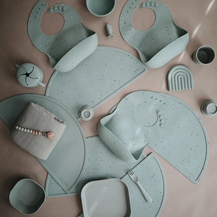 Mushie Placemat - Confetti - cambridge blue