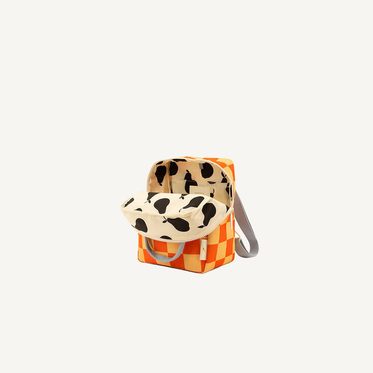 Sticky Lemon Backpack Small Farmhouse - Checkerboard Pear Jam + Ladybird Red