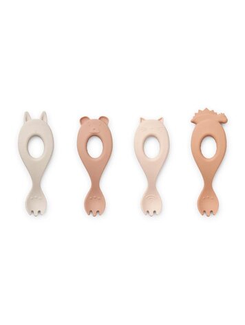Liewood Liva Silicone Spoon 4-Pack - Rose mix