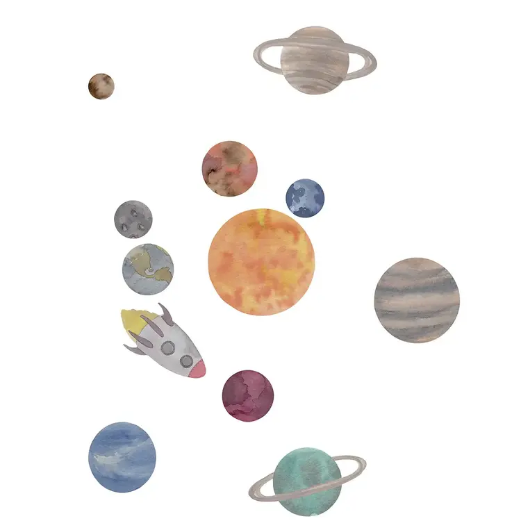 Muursticker - Solar System Multi