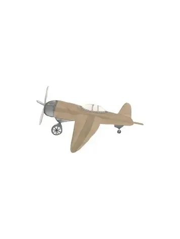 Wall Sticker - Retro Airplane Brown