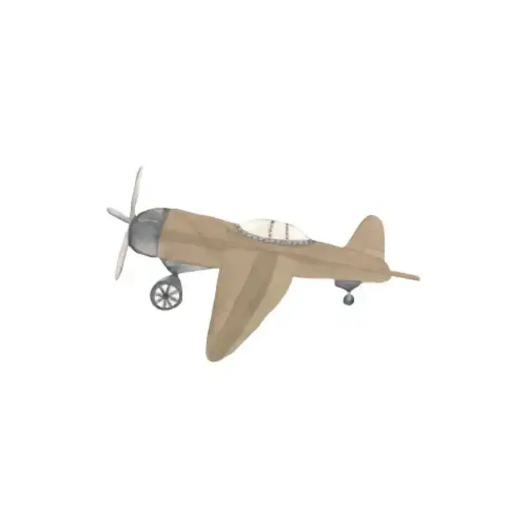 Wall Sticker - Retro Airplane Brown