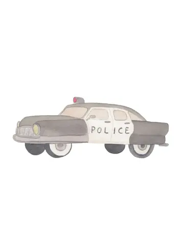 Muursticker - Police Car Multi