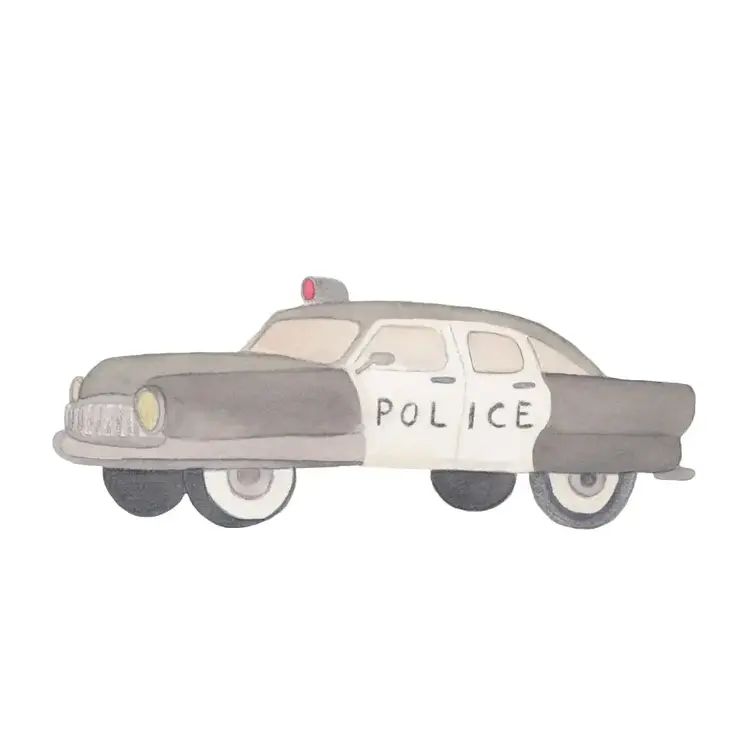 Muursticker - Police Car Multi