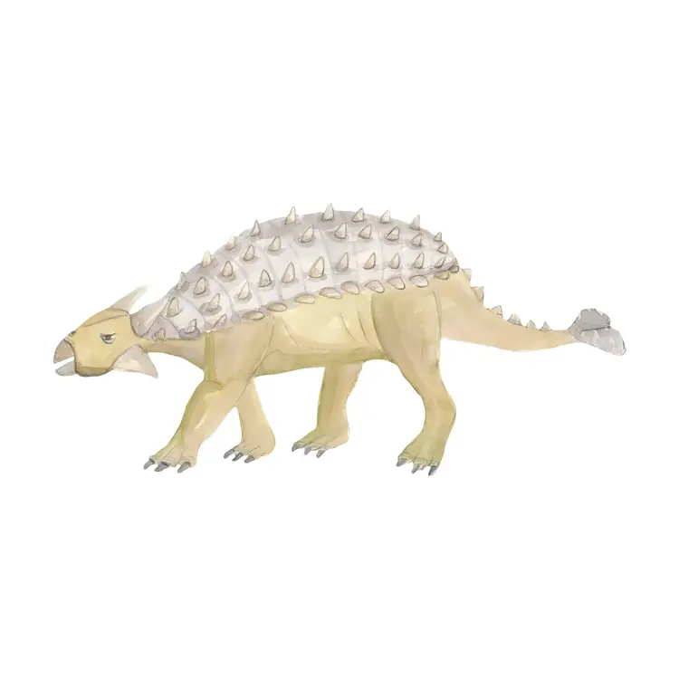 Muursticker - Ankylosaurus Brown