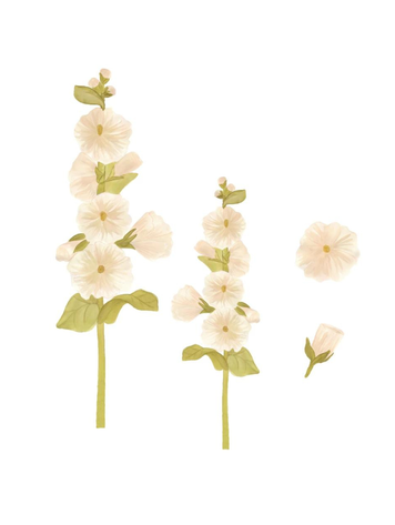 Wall Sticker - Holly Hocks Multi