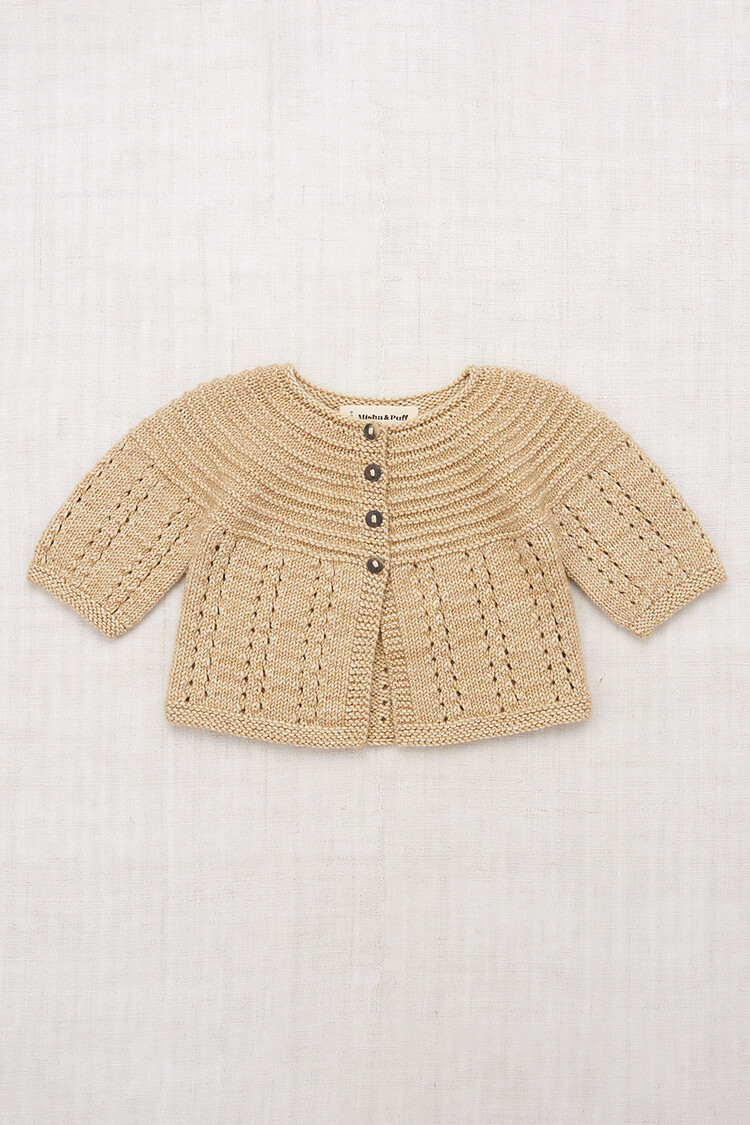 Misha & Puff Pram Cardigan - Alabaster