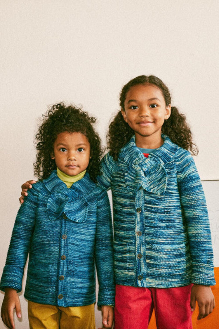 Misha & Puff Scout Cardigan - Ocean Space Dye