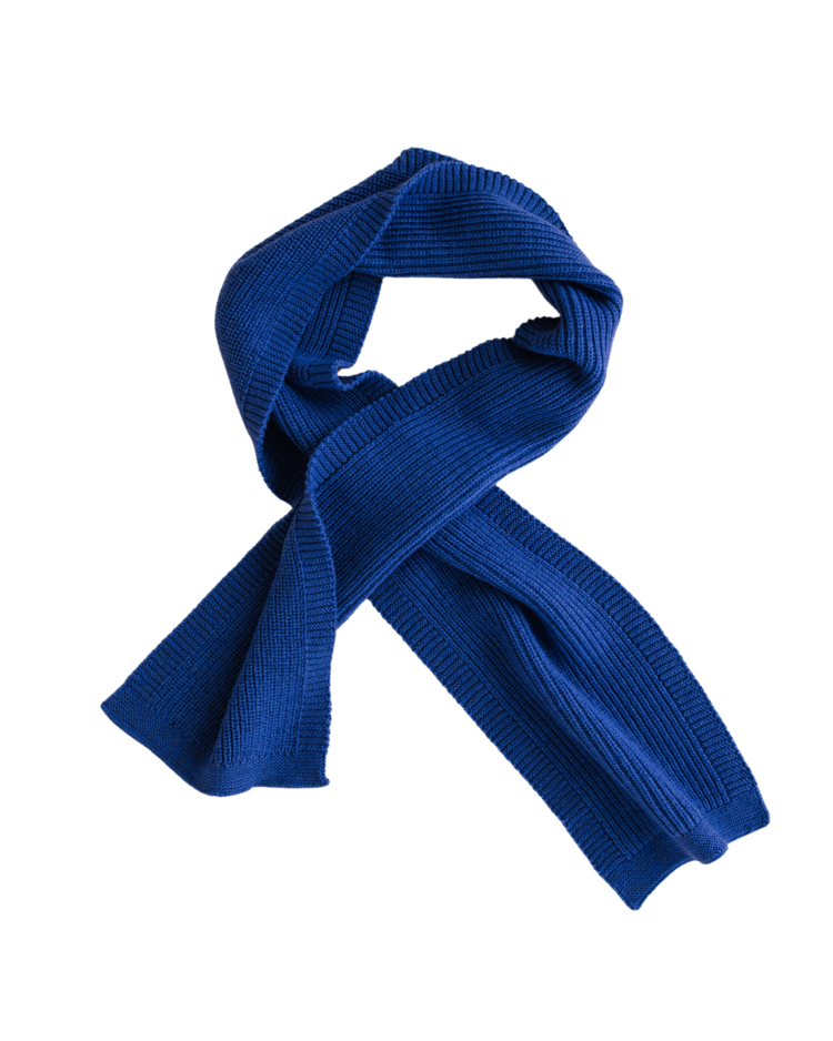 Hvid Sjaal Gustave - Cobalt Blue