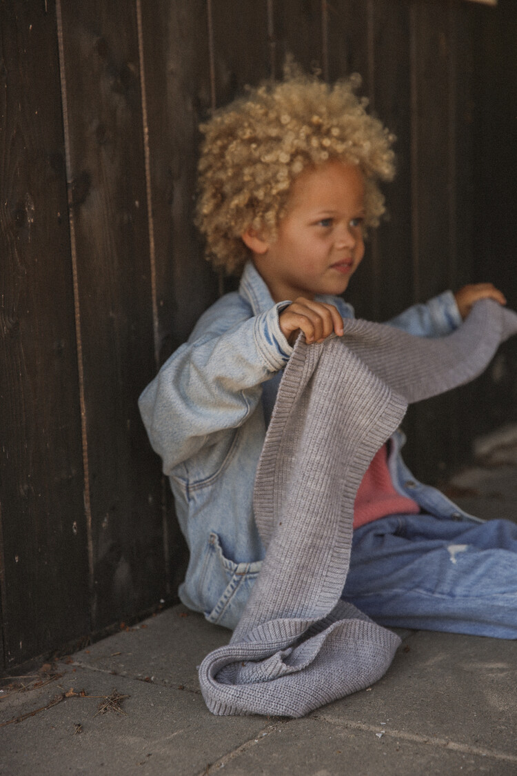 Hvid Sjaal Gustave - Grey Melange