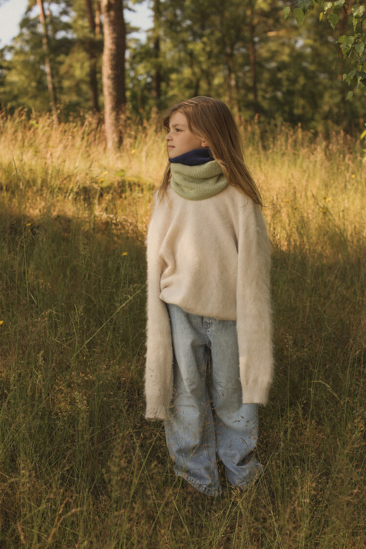 Hvid Tube scarf Gigi - Mint