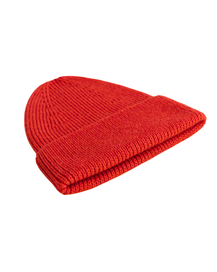 Hvid Beanie Fonzie - Red