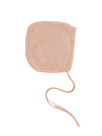 Hvid Bonnet Newborn - Apricot