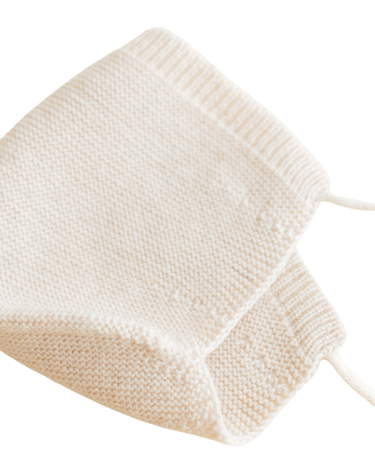 Hvid Bonnet Newborn - Cream