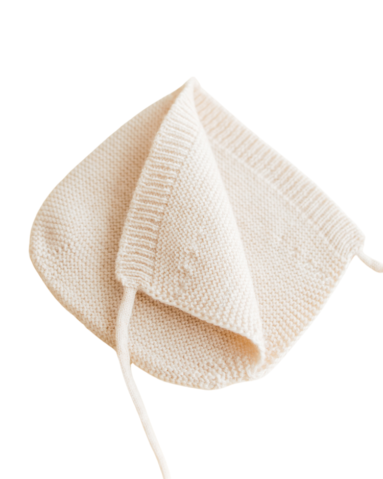 Hvid Bonnet Newborn - Cream