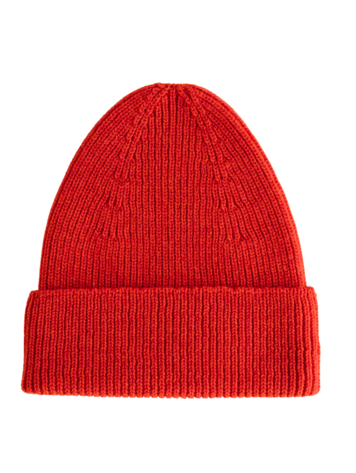 Hvid Beanie Fonzie - Red