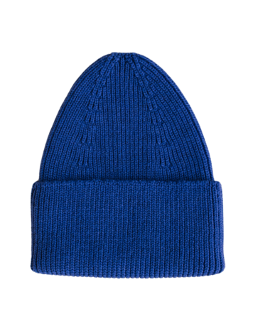 Hvid Beanie Fonzie - Cobalt Blue