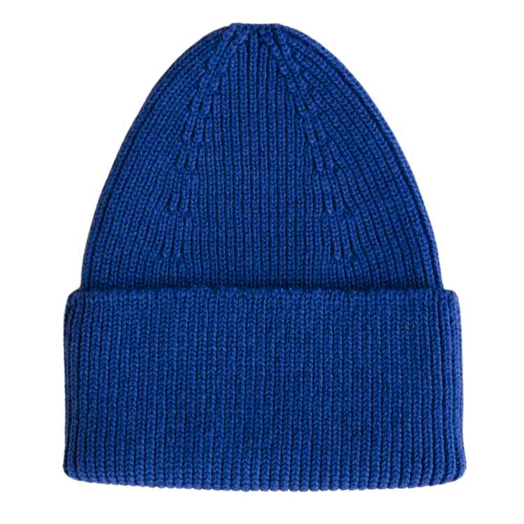Hvid Beanie Fonzie - Cobalt Blue