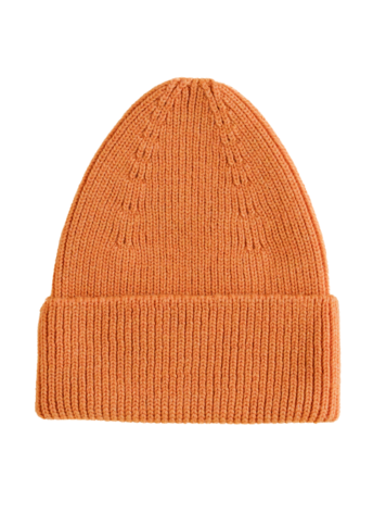 Hvid Beanie Fonzie - Orange
