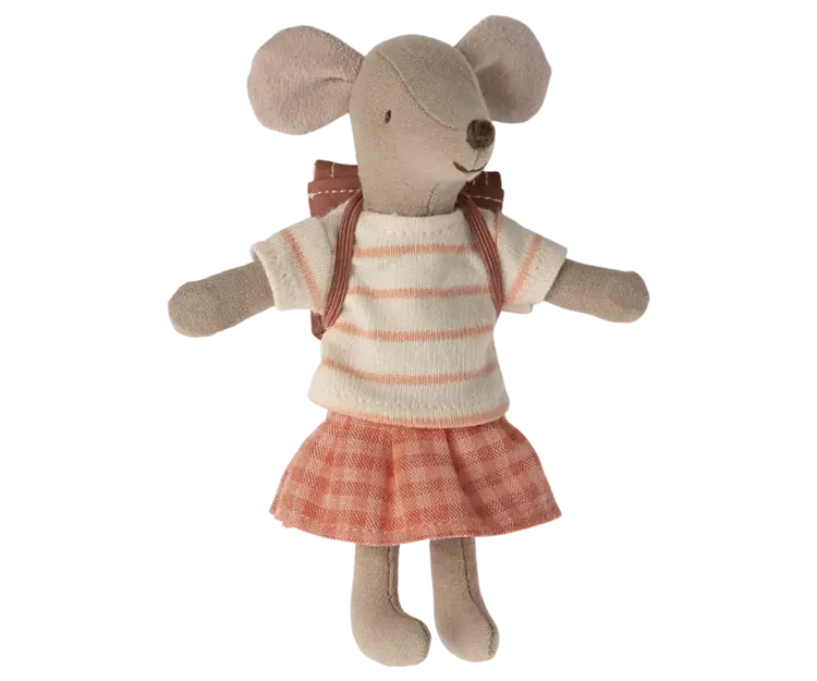 Maileg Tricycle Mouse, Big Sister - Coral