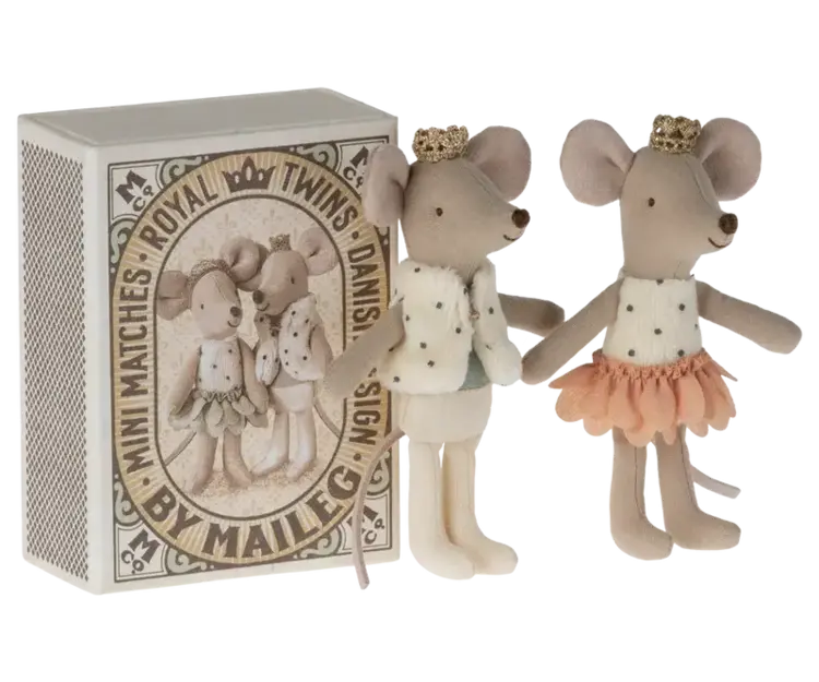 Maileg Royal Twins Mice, Little Sister And Brother In Box