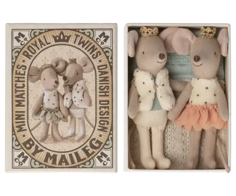 Maileg Royal Twins Mice, Little Sister And Brother In Box
