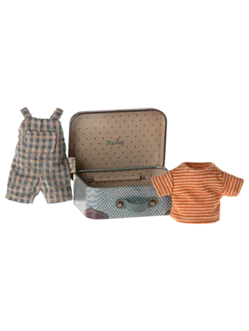 Maileg Overall And Shirt In Suitcase, Big Brother Mouse