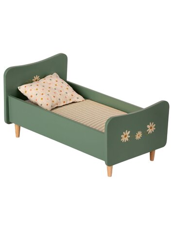 Maileg Wooden bed, mini - mint blue